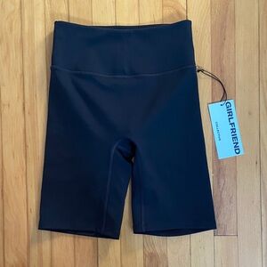 Girlfriend Collective Black Luxe Bike Shorts, size Small
